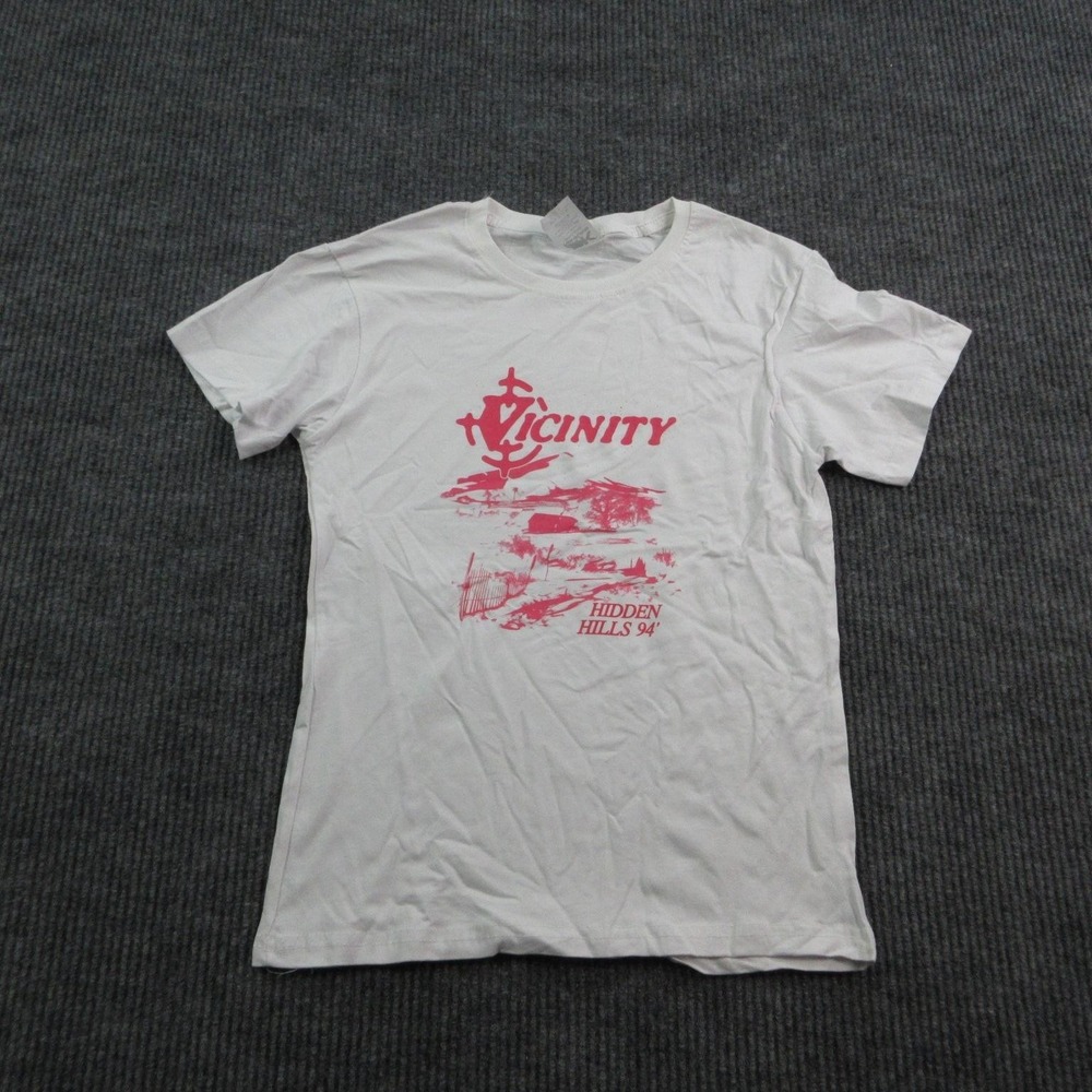 Vicinity Hidden Hills 94 Shirt Mens S White Cotton Logo KonKave Graphic Tee
